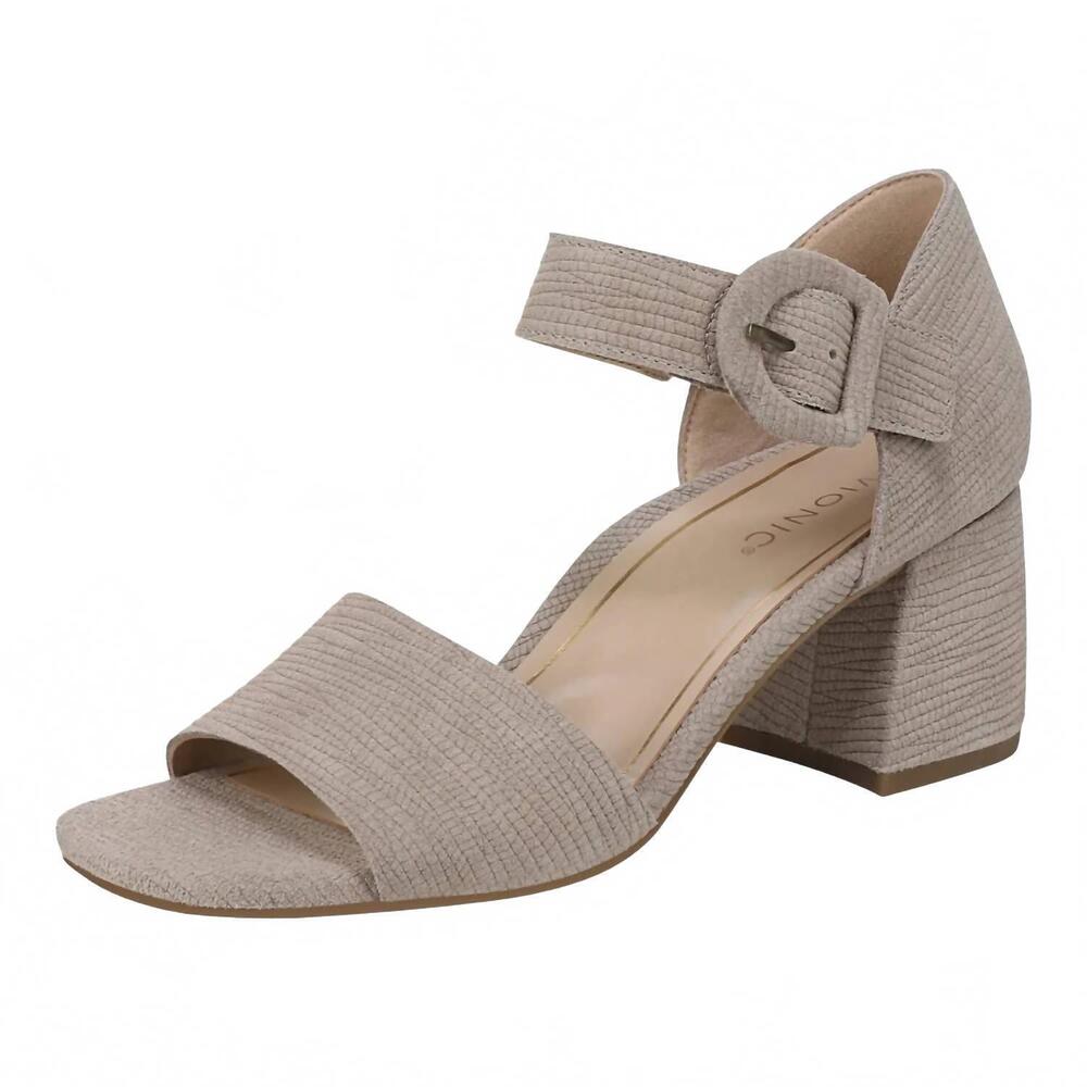 NEW VIONIC women's chardonnay heeled sandal in cobblestone